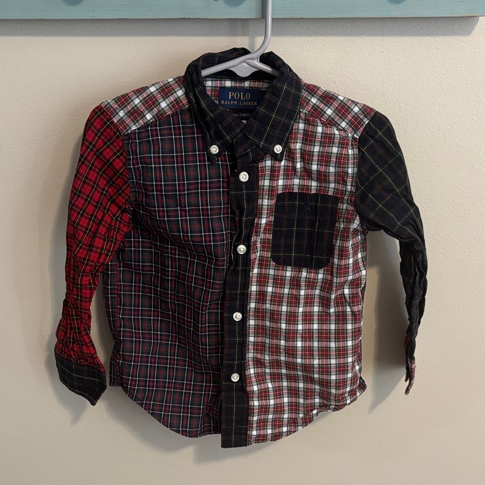 Polo by Ralph Lauren Kids Patchwork Plaid Shirt Button Down 2T